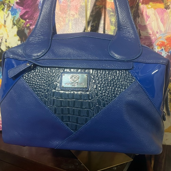 Sharif Handbags - Sharif Blue Leather Shoulder Bag